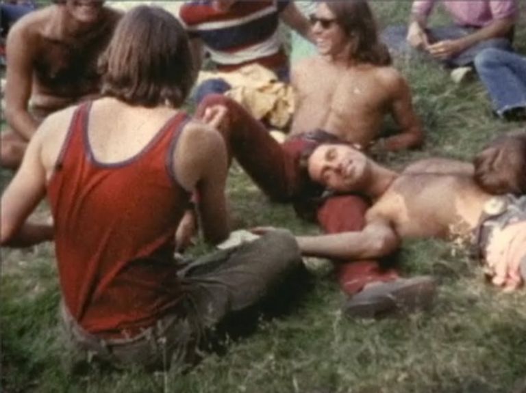Hélio Oiticica, still from Super-8 footage of Gay Pride March, New York City, early 1970s