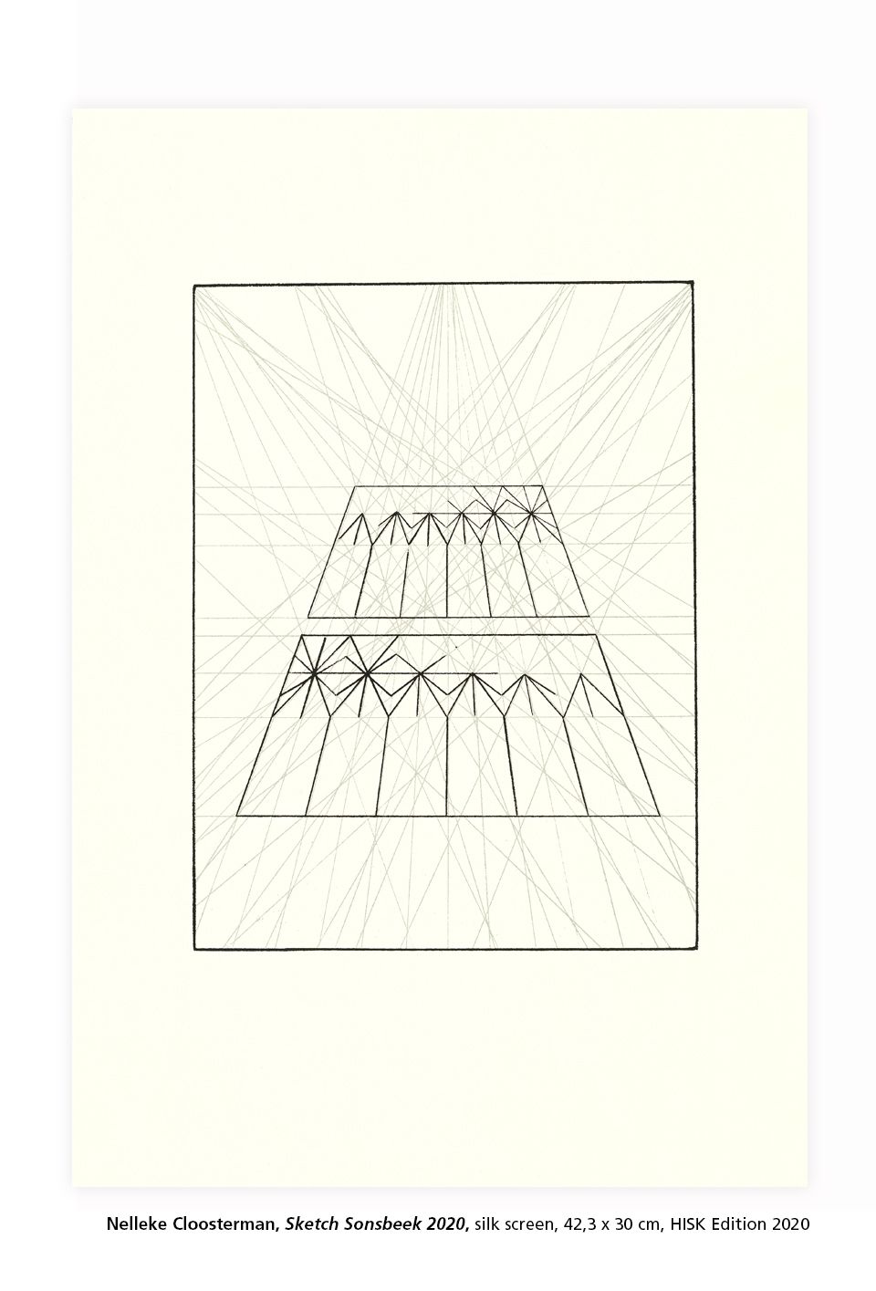 Nelleke Cloosterman, Sketch Sonsbeek 2020, silk screen, 42,3 x 30 cm, HISK Edition 2020