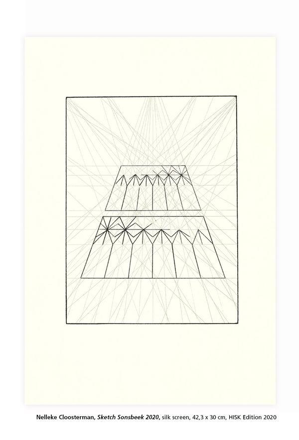 Nelleke Cloosterman, Sketch Sonsbeek 2020, silk screen, 42,3 x 30 cm, HISK Edition 2020