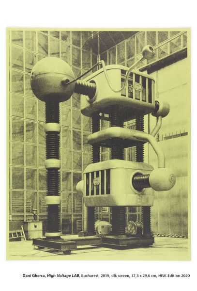 Dani Gherca, High Voltage LAB, Bucharest, 2019, silk screen, 37,3 x 29,6 cm, HISK Edition 2020