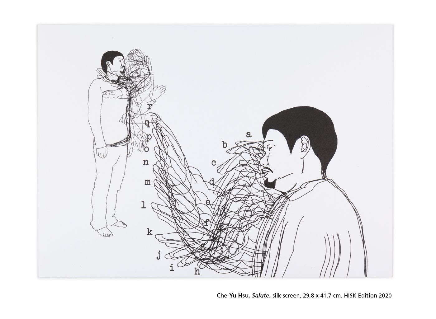 Che-Yu Hsu, Salute, silk screen, 29,8 x 41,7 cm, HISK Edition 2020