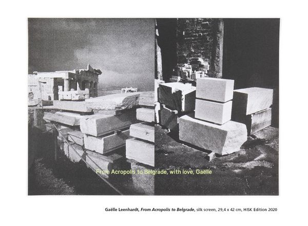 Gaëlle Leenhardt, From Acropolis to Belgrade, silk screen, 29,4 x 42 cm, HISK Edition 2020