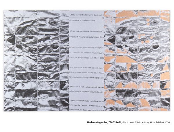 Hadassa Ngamba, TELEGRAM, silk screen, 25,4 x 42 cm, HISK Edition 2020