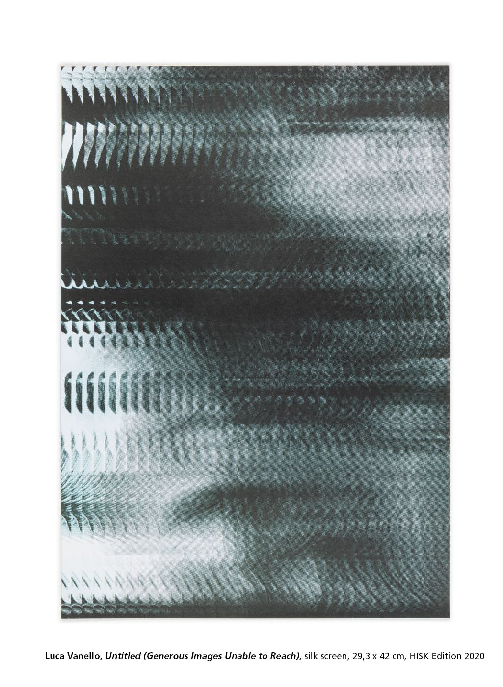 Luca Vanello, Untitled (Generous Images Unable to Reach), silk screen, 29,3 x 42 cm, HISK Edition 2020