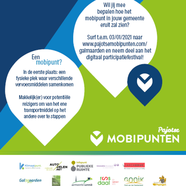 Flyer voor online participatiemomenten.