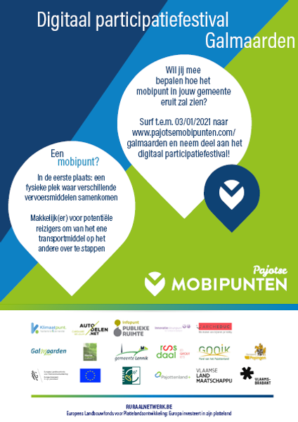 Flyer voor online participatiemomenten.