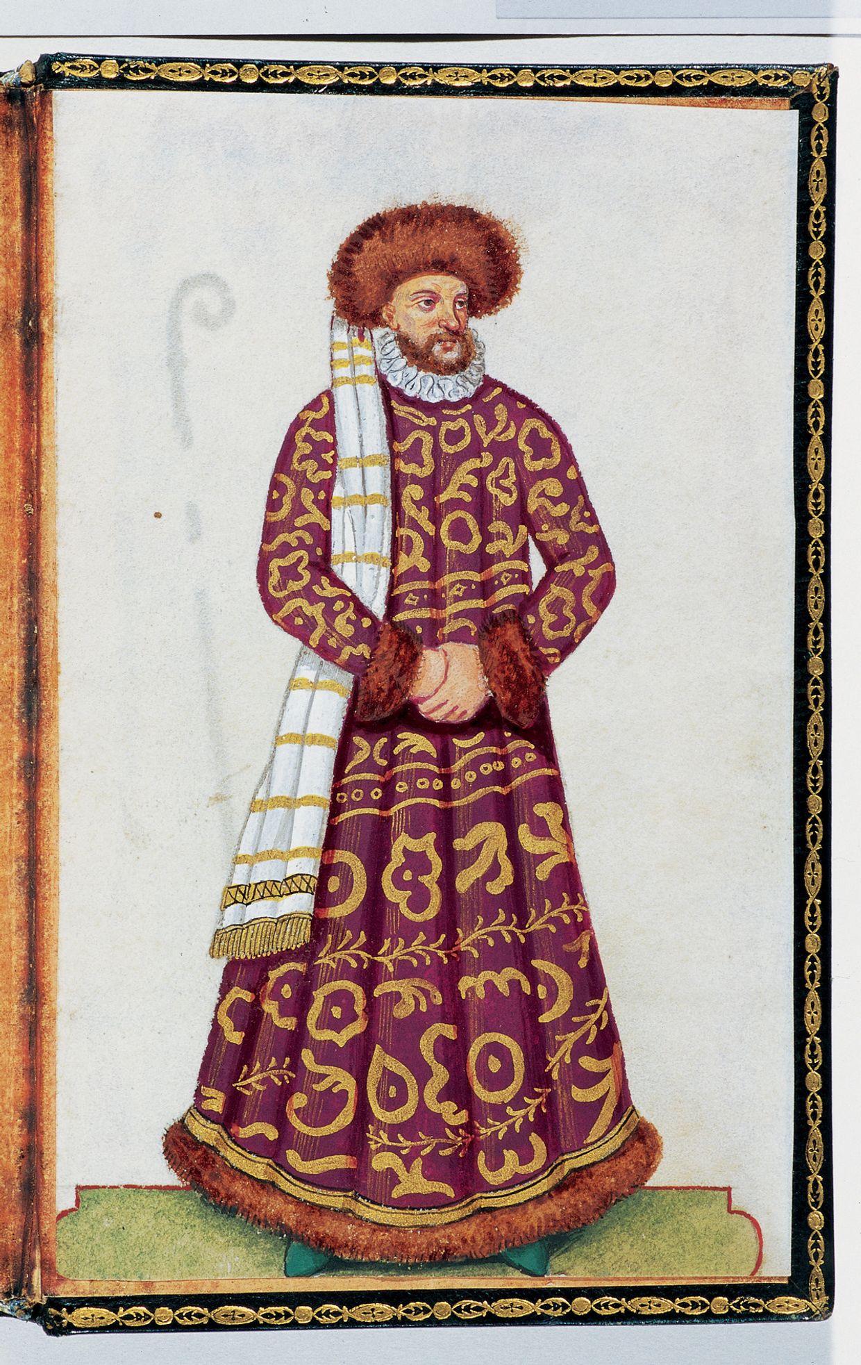 Folio 69. Het sluitstuk van het album is een heer in Oosters kostuum