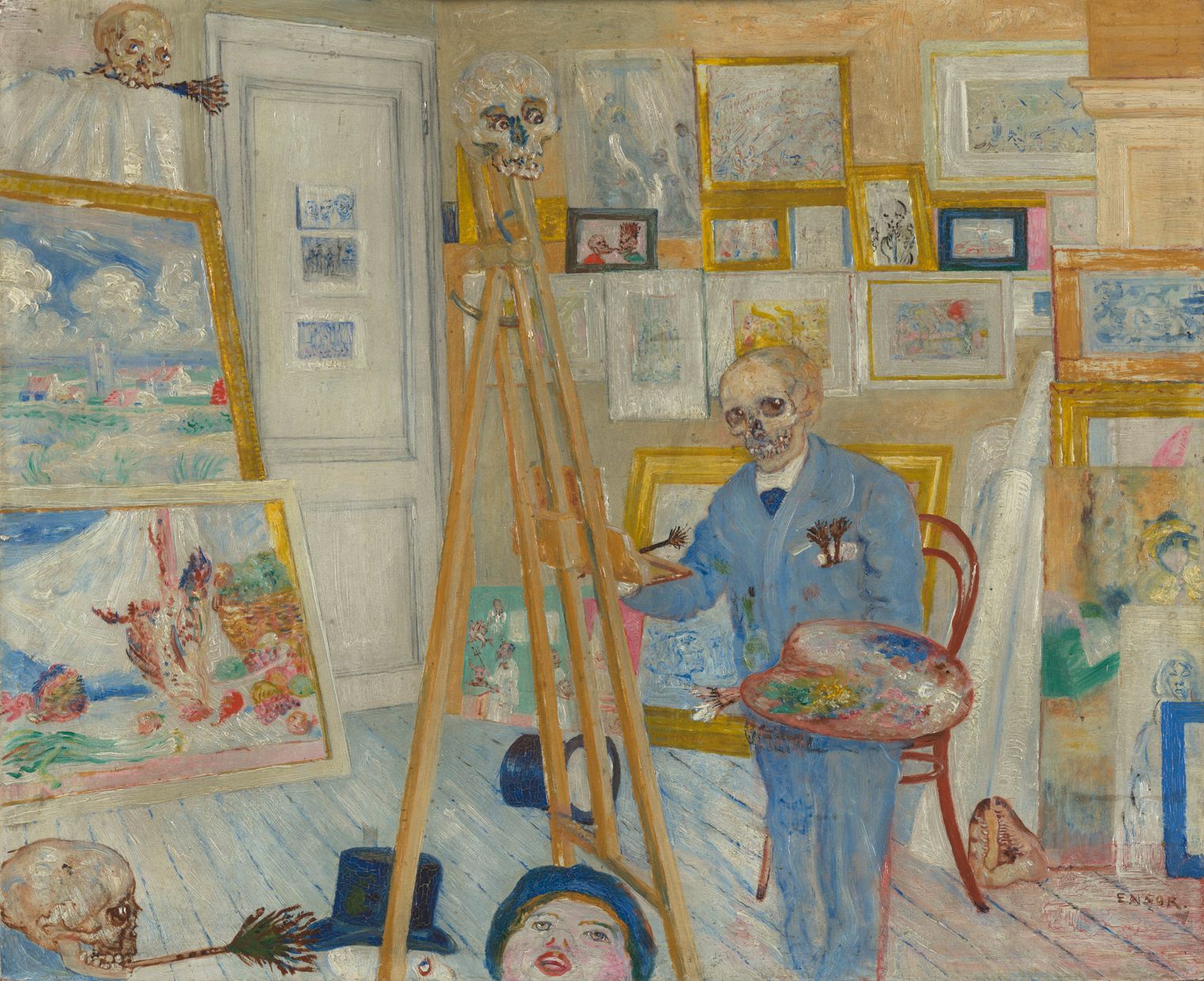 James Ensor, Het schilderend geraamte, 1896, collectie KMSKA, inv. 3112