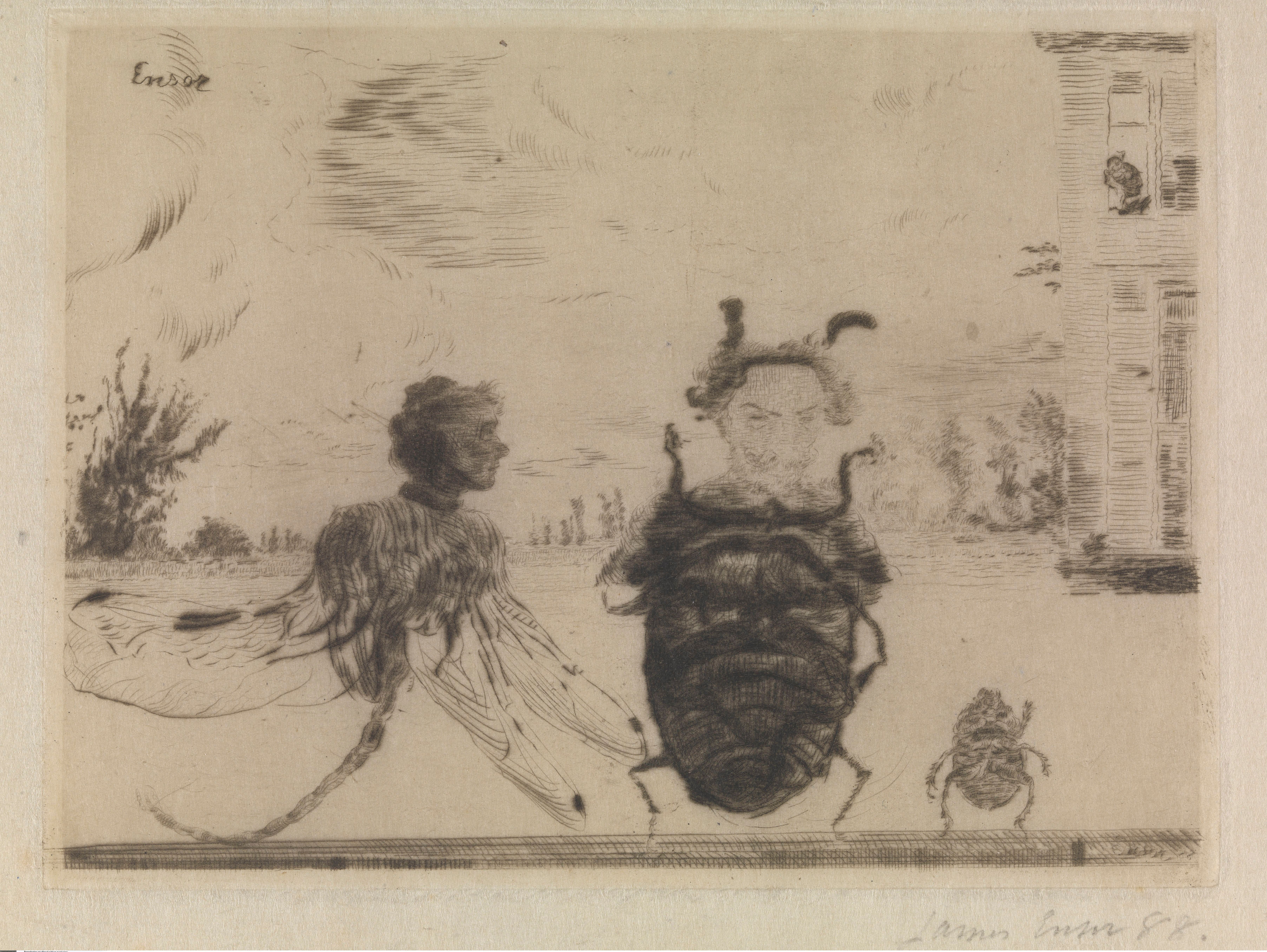 James Ensor, Zonderlinge insecten, 1888, collectie MSK, inv. 1998-B-46
