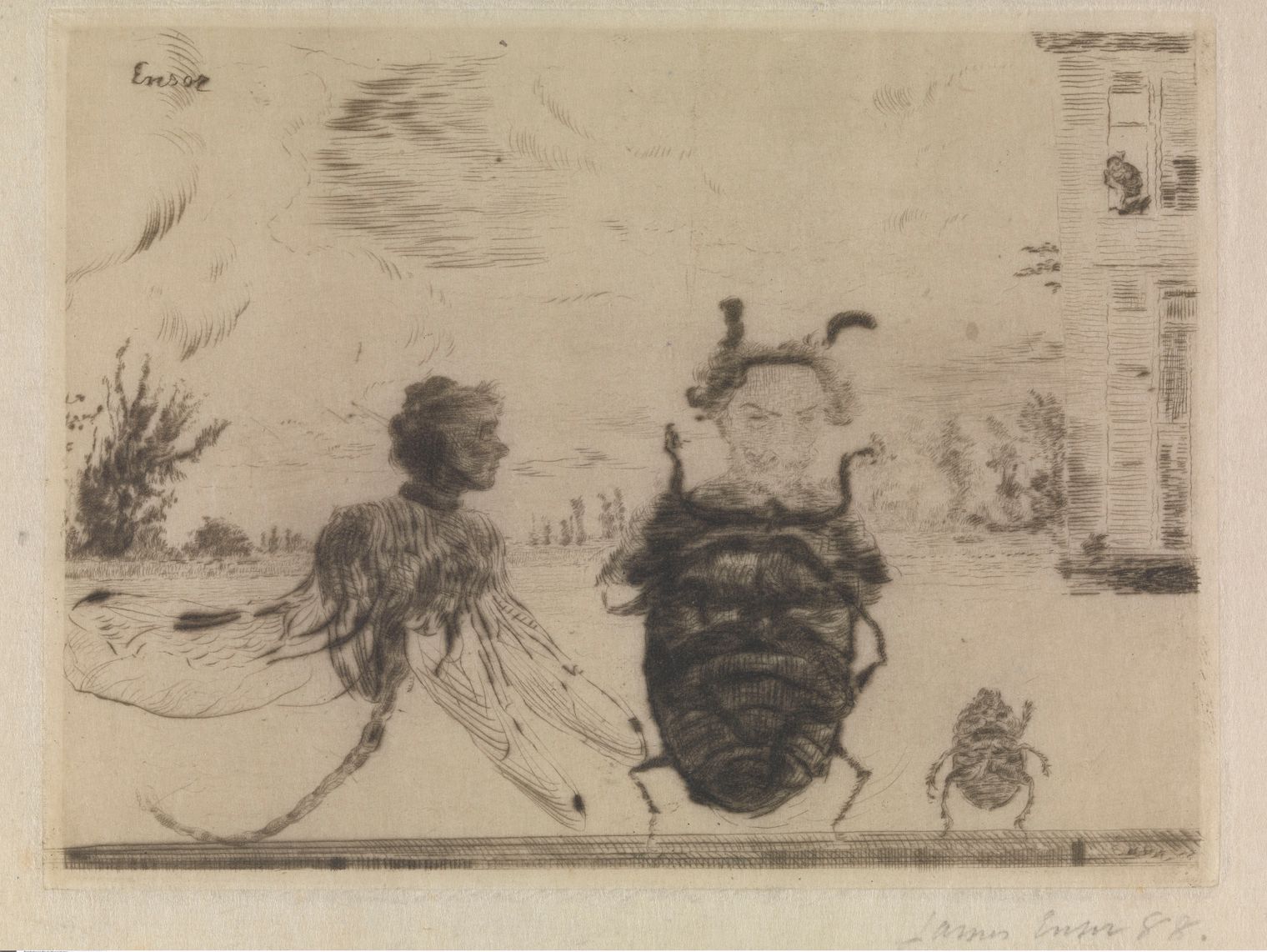 James Ensor, Zonderlinge insecten, 1888, collectie MSK, inv. 1998-B-46