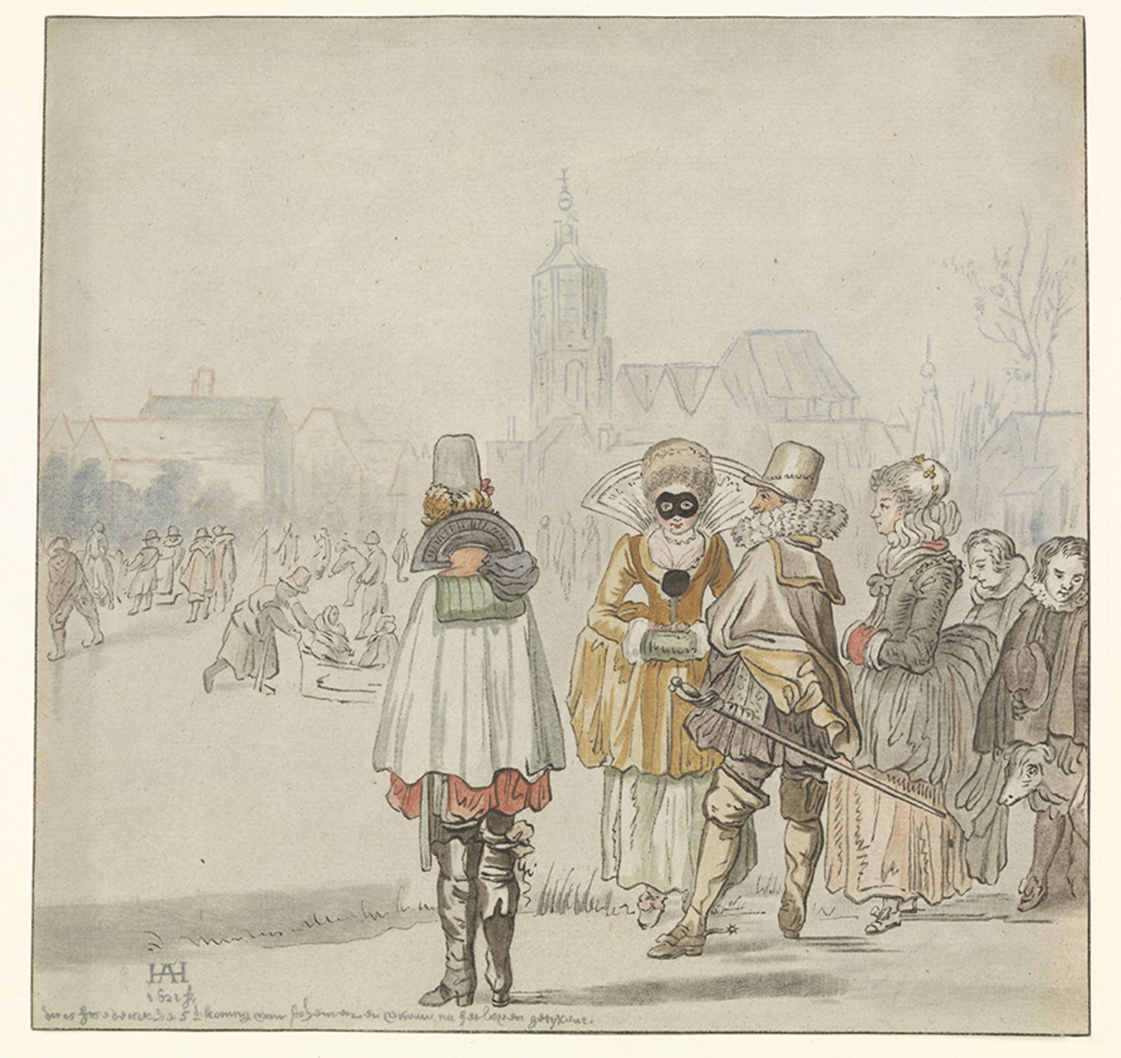 Cornelis Ploos van Amstel, naar een tekening van Hendrick Avercamp, De winterkoning op het ijs