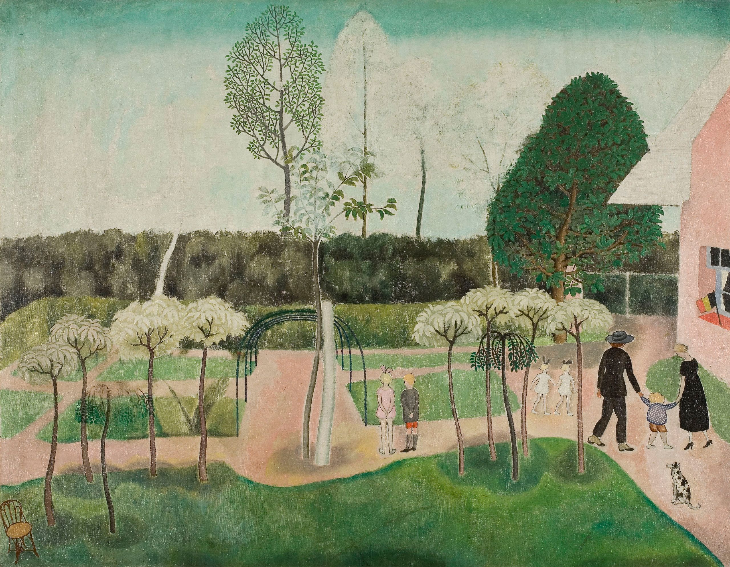 Gustave Van de Woestyne, Familie in de tuin