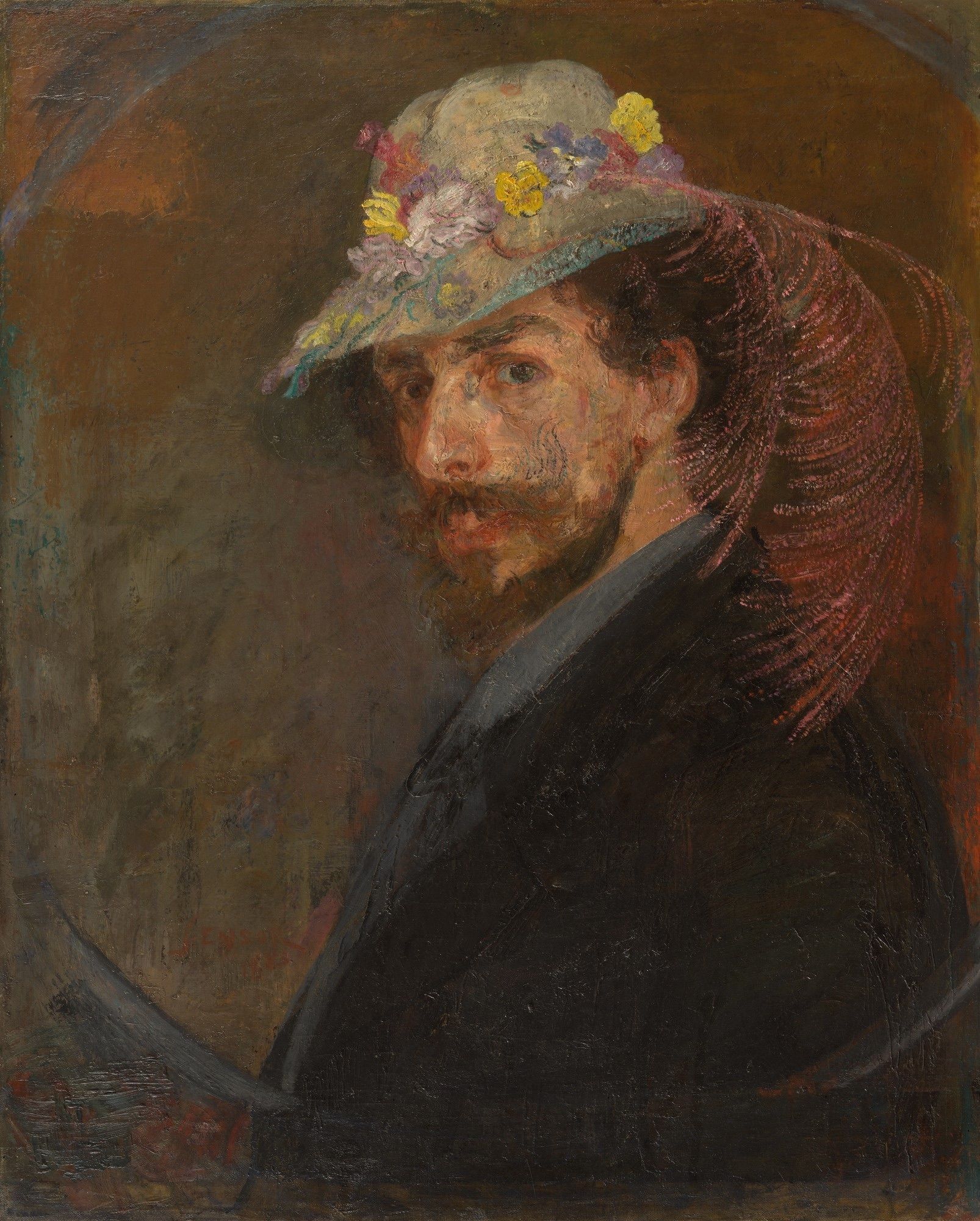 James Ensor, Self-Portrait with flowered hat