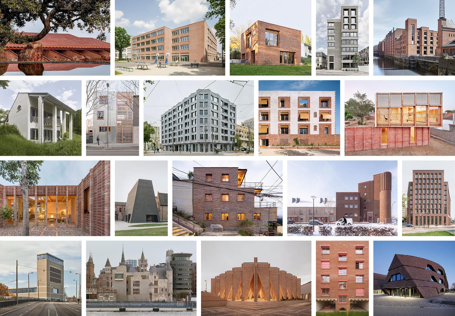 Shortlist Erich Mendelsohn Award 2026, collage of projects