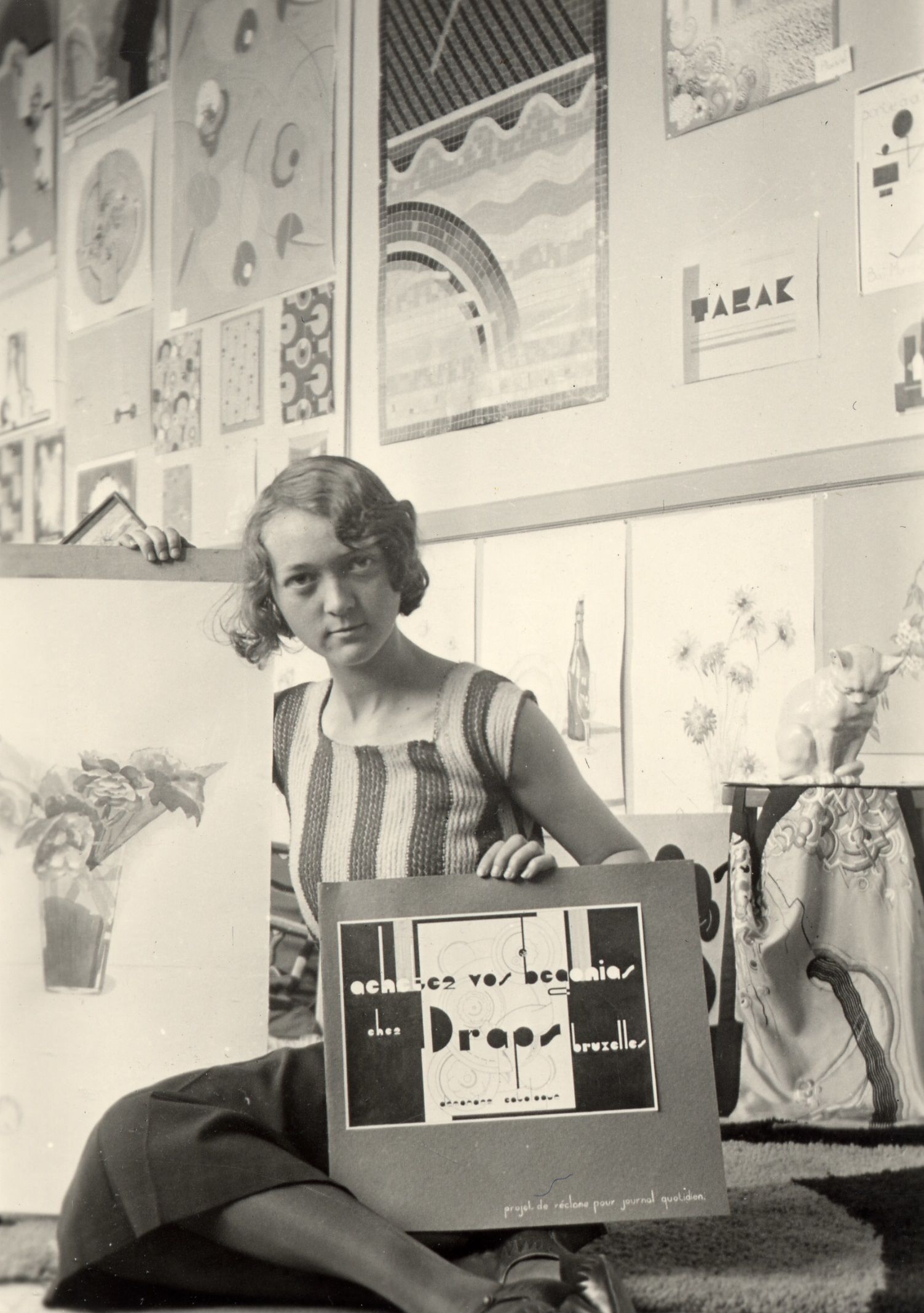 Martha Van Coppenolle in her atelier at the end of her studies ca 1930 Collection City of Antwerp Letterenhuis