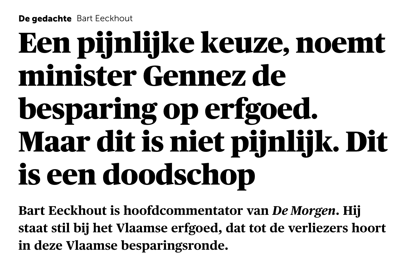 DE MORGEN De Gedachte Bart Eeckhout 20261002