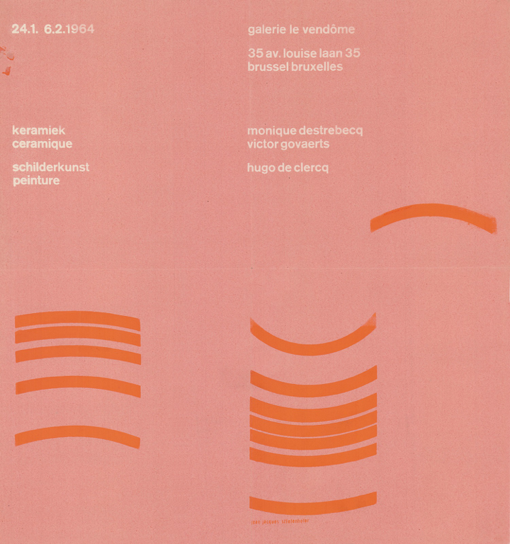 Jean-Jacques Stiefenhofer. Affiche Keramiek Schilderkunst 1964. Collectie Collectie Vlaams Architectuurinstituut – Collectie Vlaamse Gemeenschap
